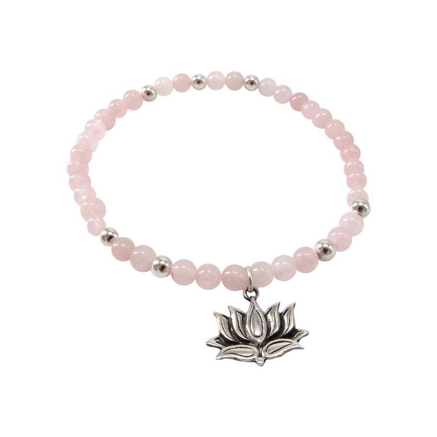 LOTUS & ROSE QUARTZ BRACELET