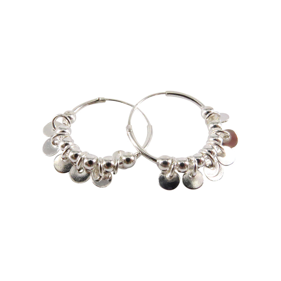 CIRCLE CHARM HOOPS