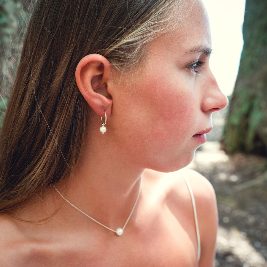 FRESHWATER PEARL HOOPS